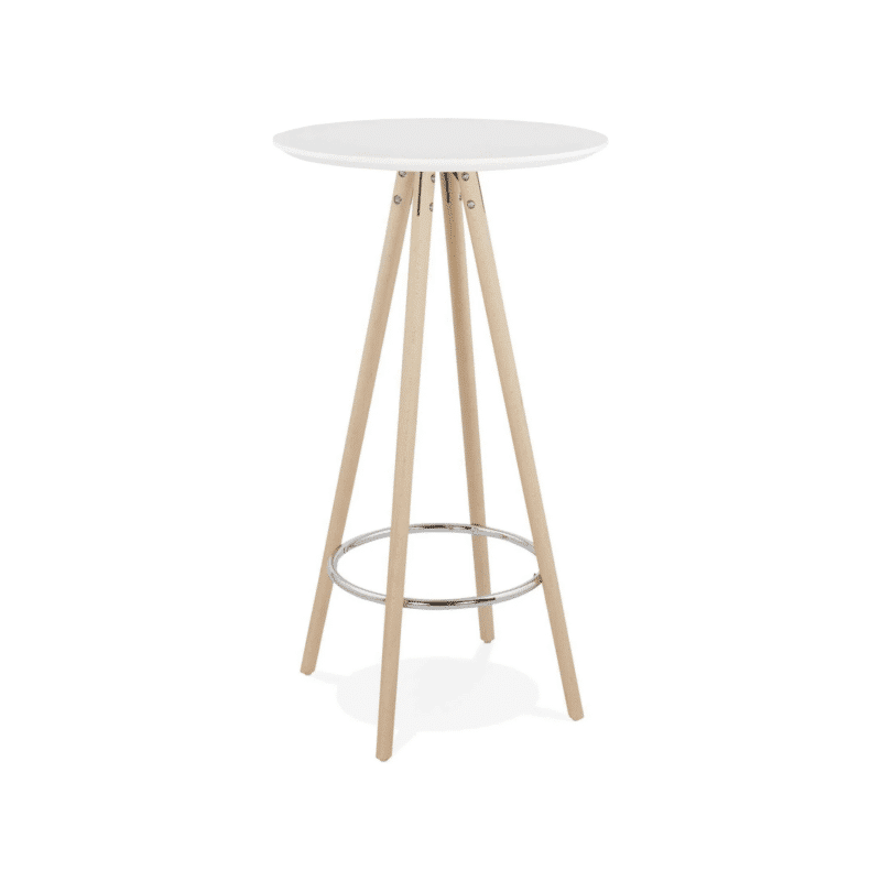 Mange Debout - Métal blanc / Pied bois